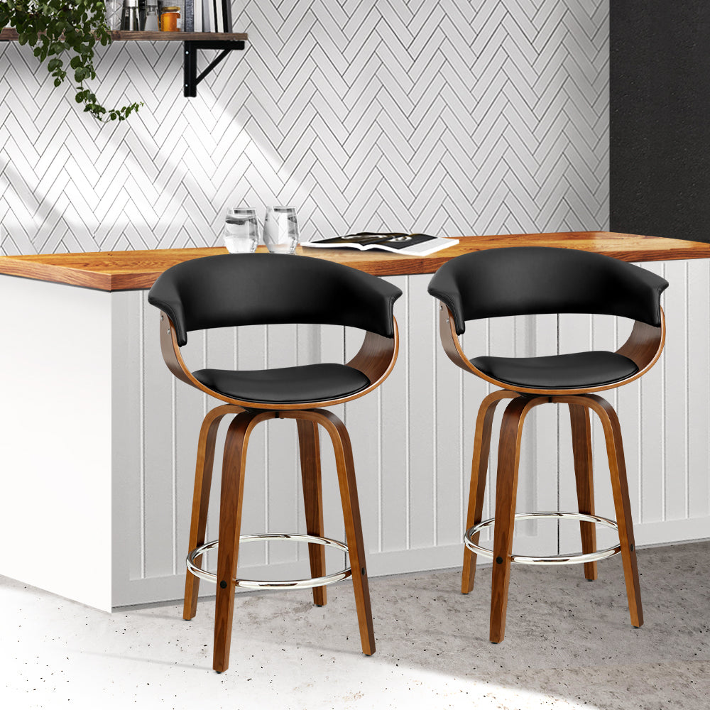 2x Swivel Kitchen Bar Stools