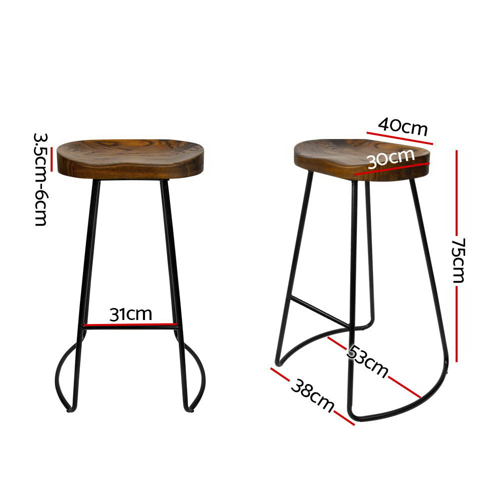 Elm Wood Modern Kitchen Bar Stools