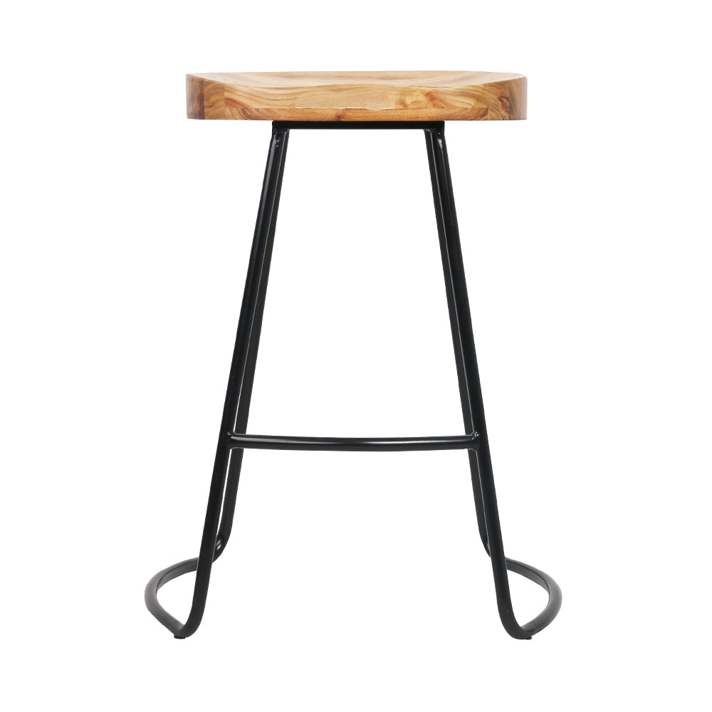 65cm Elm Wood Bar Stools Tractor Seat