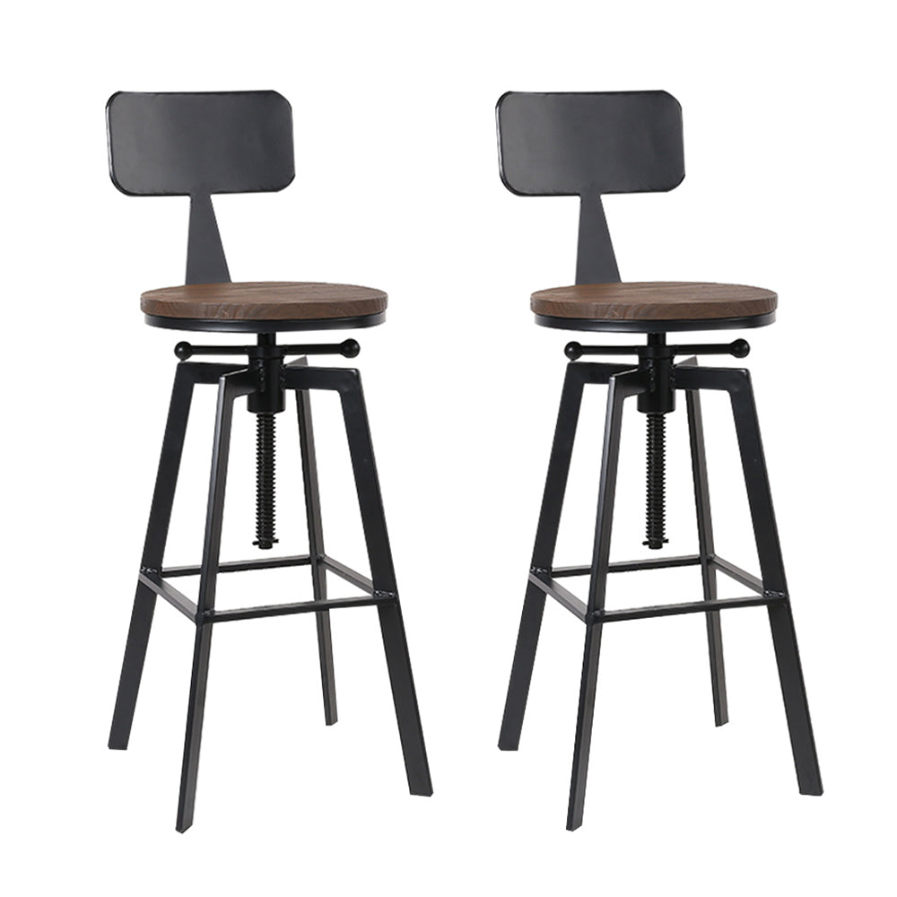 2x Adjustable Swivel Kitchen Bar Stools Vintage