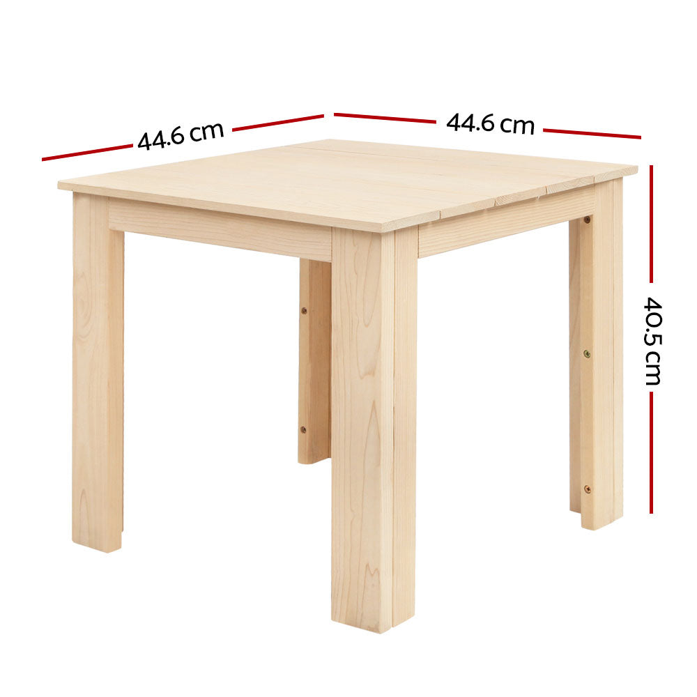 Coffee Side Table Wooden Outdoor Camping Garden Furniture - Natural