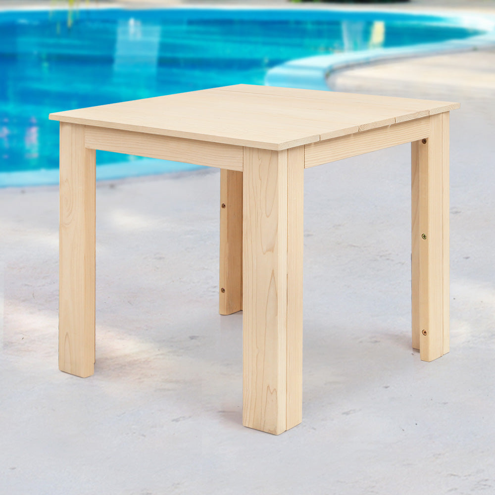 Coffee Side Table Wooden Outdoor Camping Garden Furniture - Natural