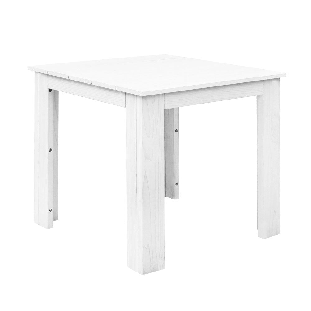 Coffee Side Table Wooden Outdoor Camping Garden Furniture - White