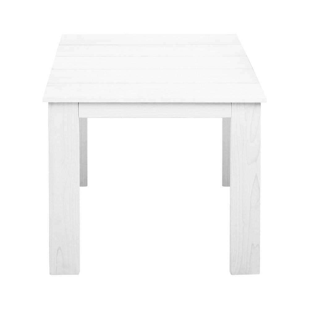 Coffee Side Table Wooden Outdoor Camping Garden Furniture - White