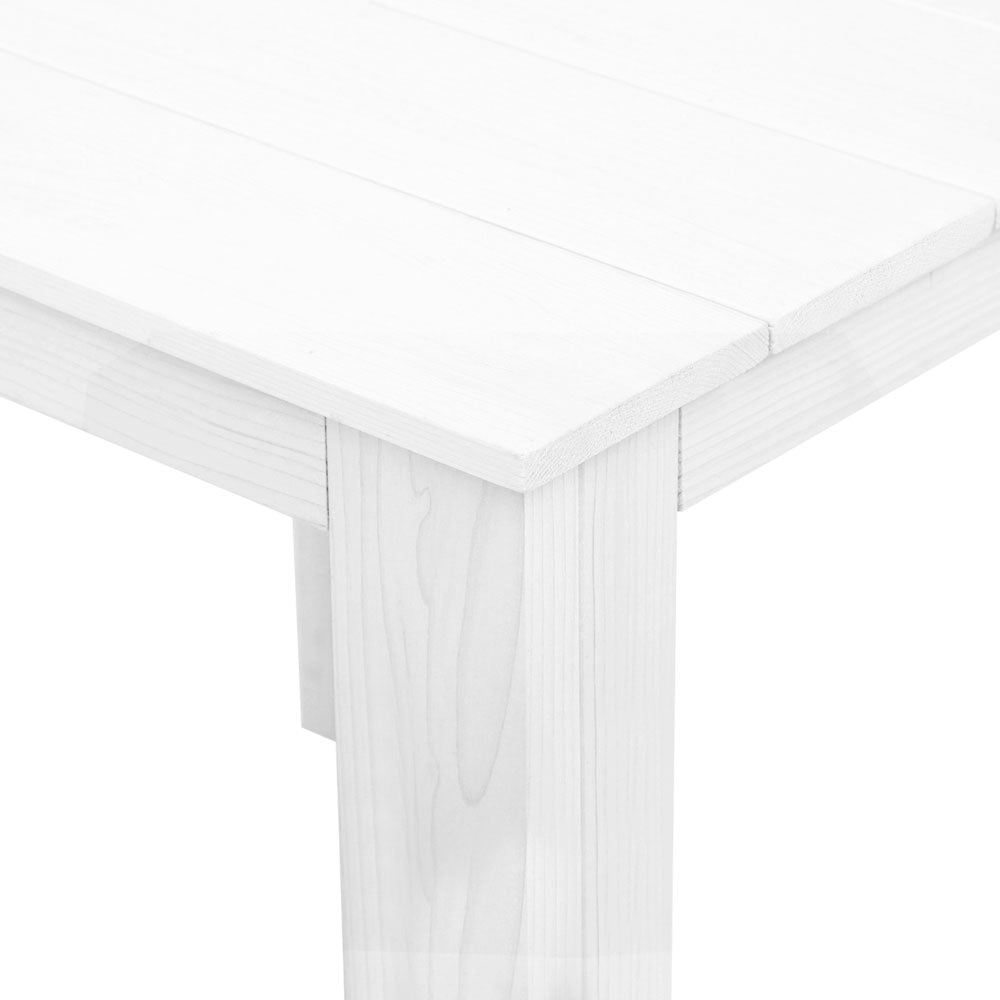 Coffee Side Table Wooden Outdoor Camping Garden Furniture - White