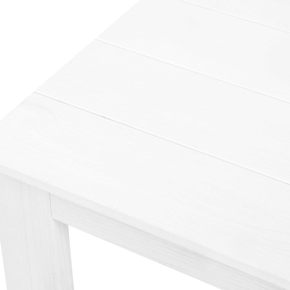 Coffee Side Table Wooden Outdoor Camping Garden Furniture - White