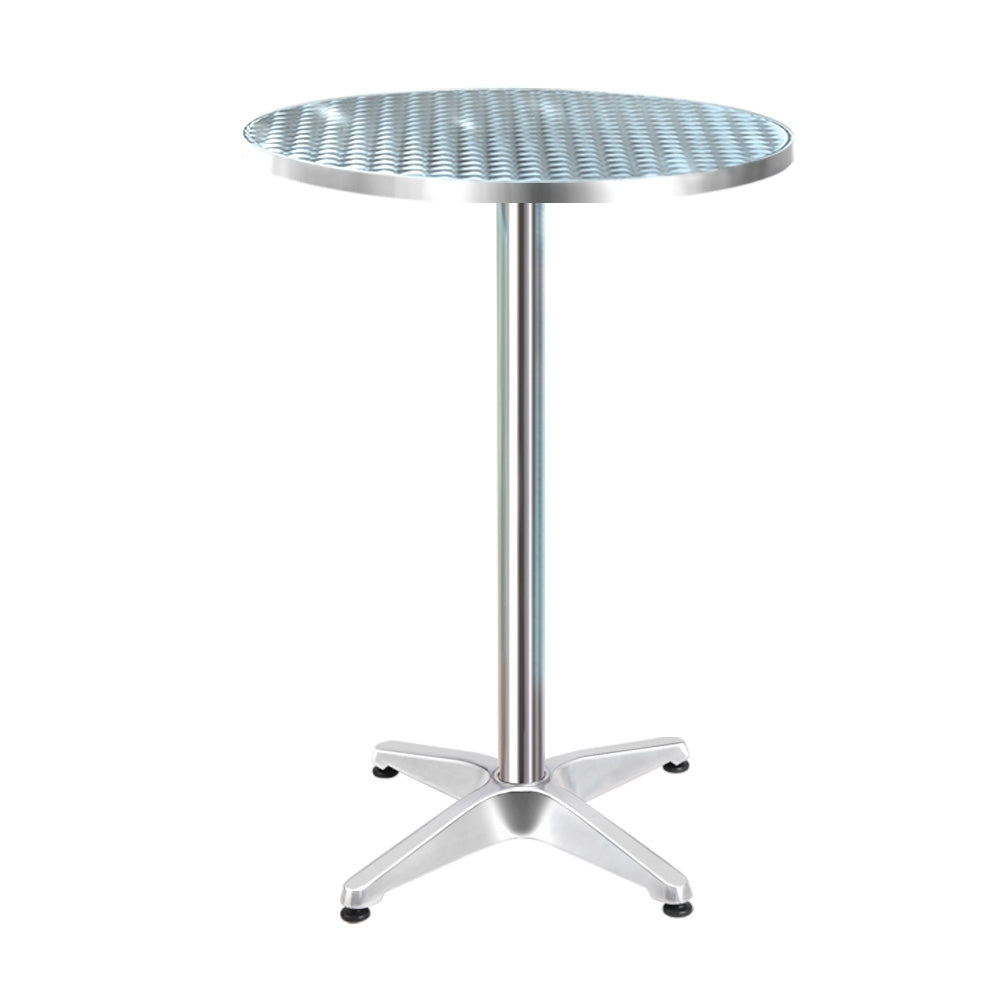 Adjustable Height Outdoor Round Bar Table - Aluminium