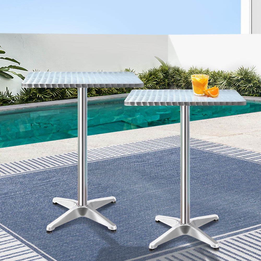 2x Adjustable Outdoor Bar Tables