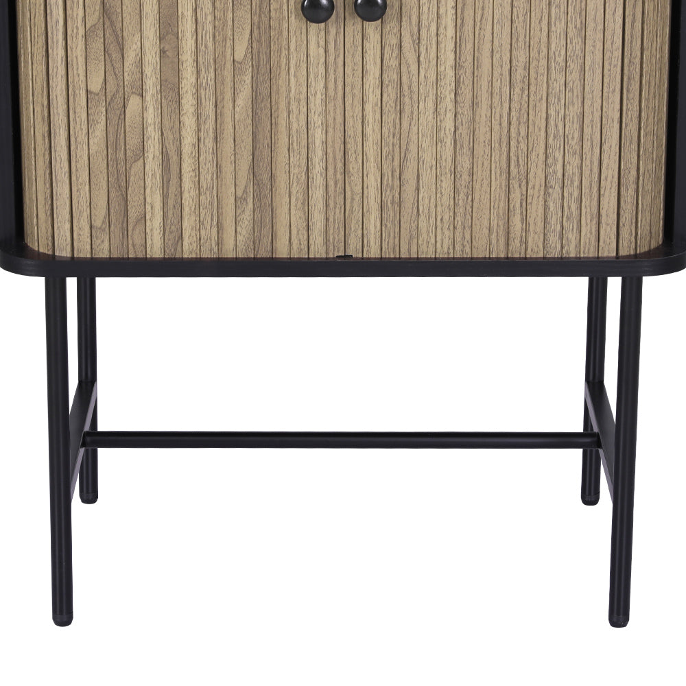 Buffet Sideboard Cupboard Cabinet Sliding Doors Pantry Storage - Black & Pine