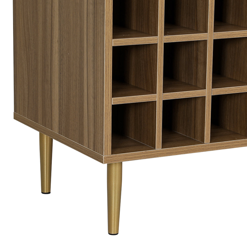 Rattan Buffet Sideboard Buffet Storage Cabinet Cupboards with Wine Rack