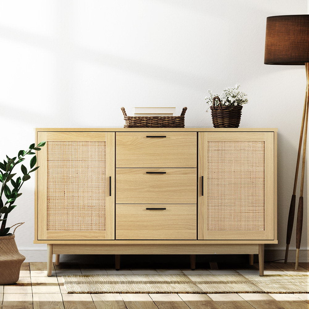 Large Rattan Buffet Sideboard Storage Cabinets Cupboards