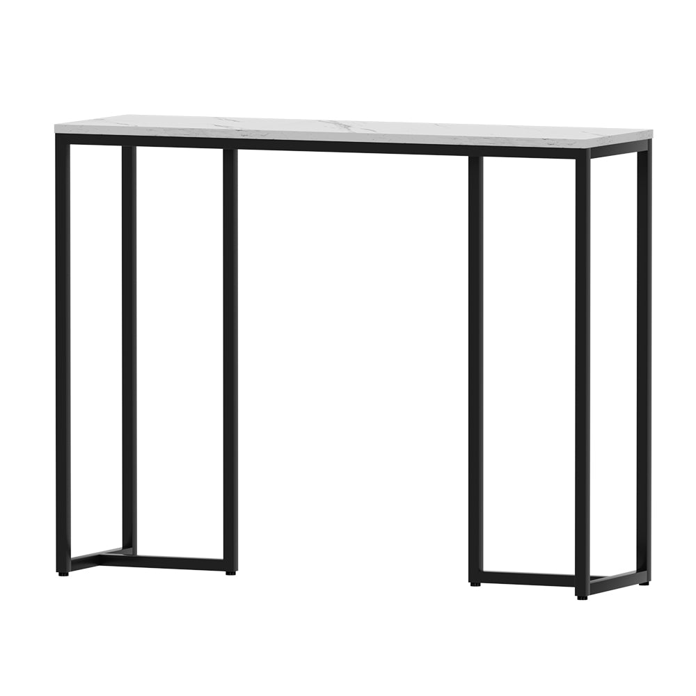 Rectangle Marble Effect Console Table Powder Coated Steel