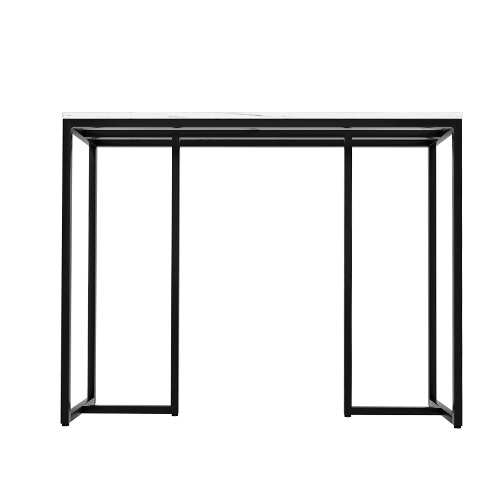 Rectangle Marble Effect Console Table Powder Coated Steel