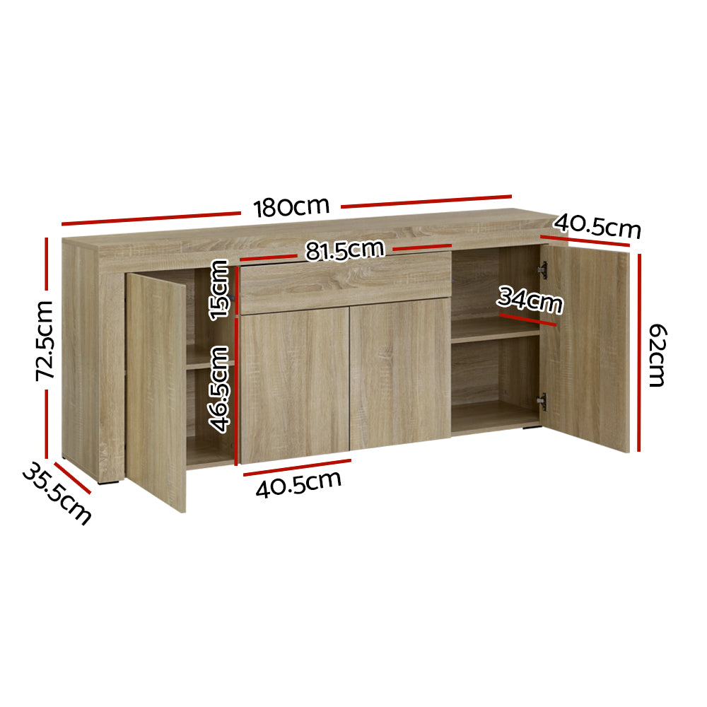 Large Woodgrain Buffet Sideboard Storage Cabinet Cupboards