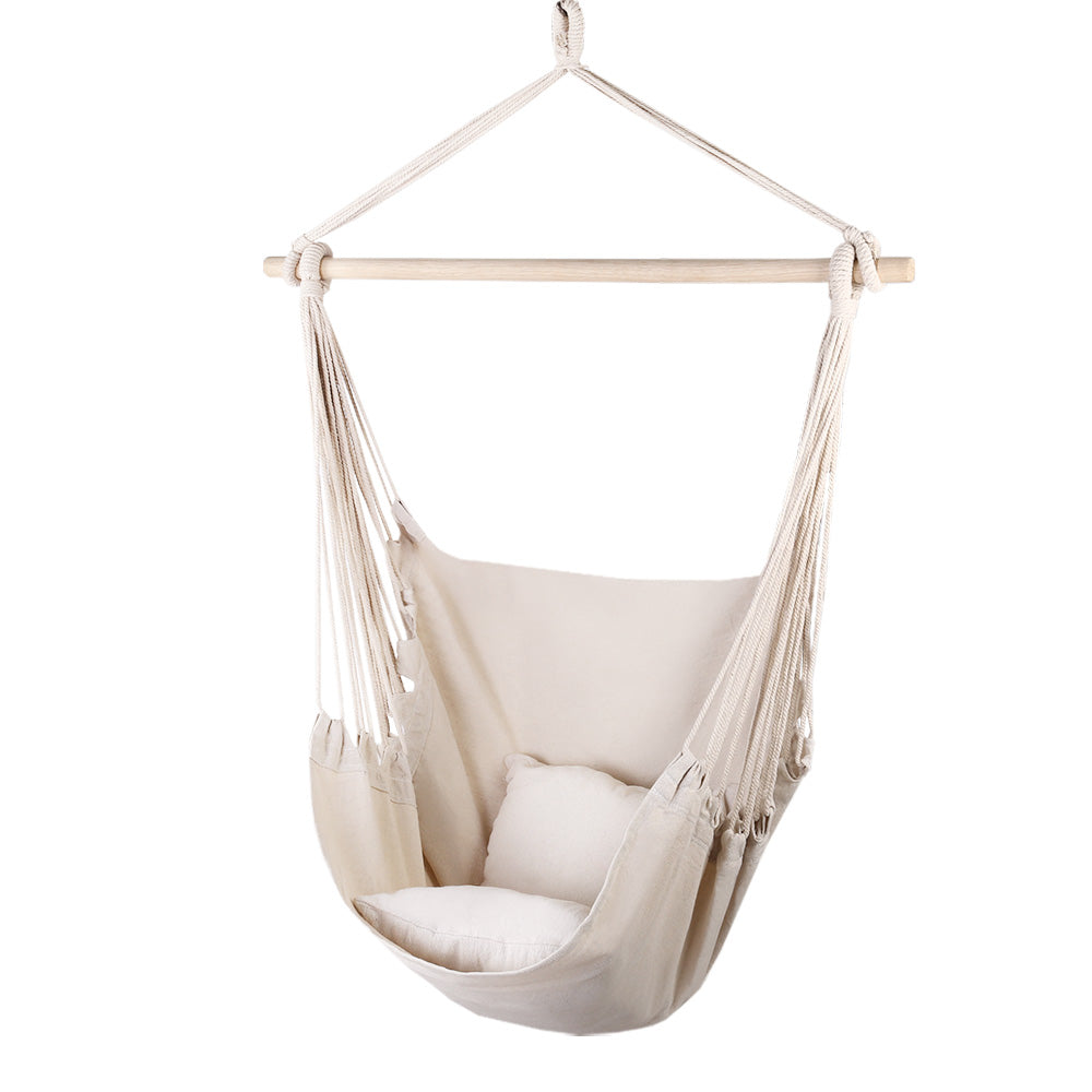 Outdoor Chair Hanging Hammock Cushioned - Cream