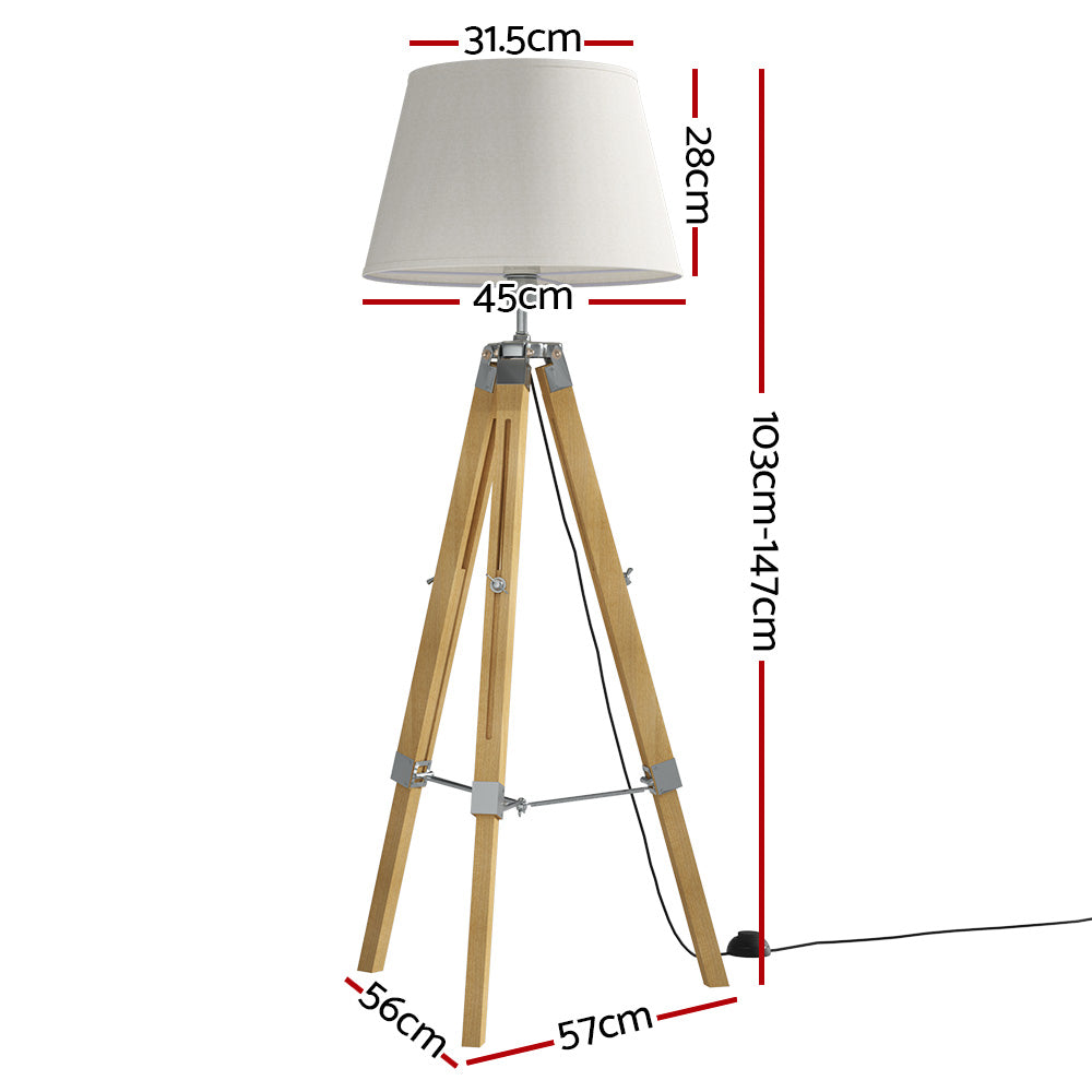 Bamboo Floor Lamp Modern Tripod Stand