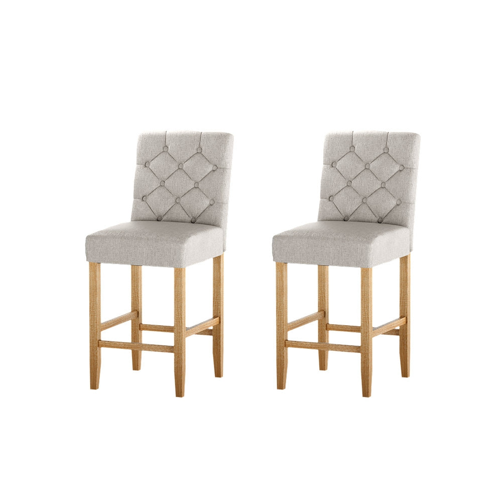 2x Premium High Back Kitchen Bar Stools 