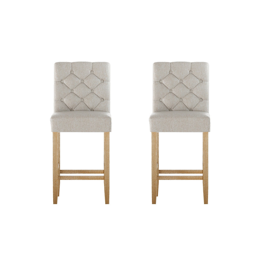 2x Premium High Back Kitchen Bar Stools 