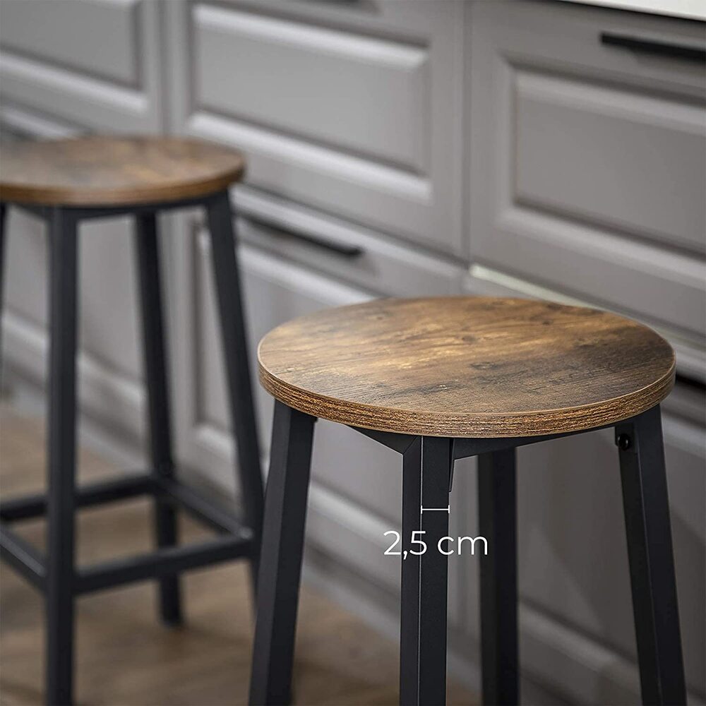 2x Vintage Round Kitchen Bar Stools