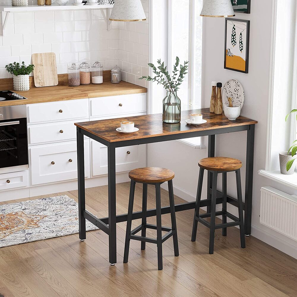 2x Vintage Round Kitchen Bar Stools