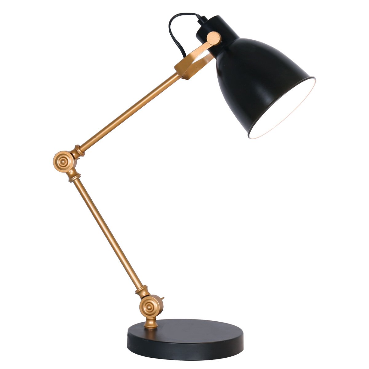 Adjustable Metal Table Desk Lamp - Black And Gold