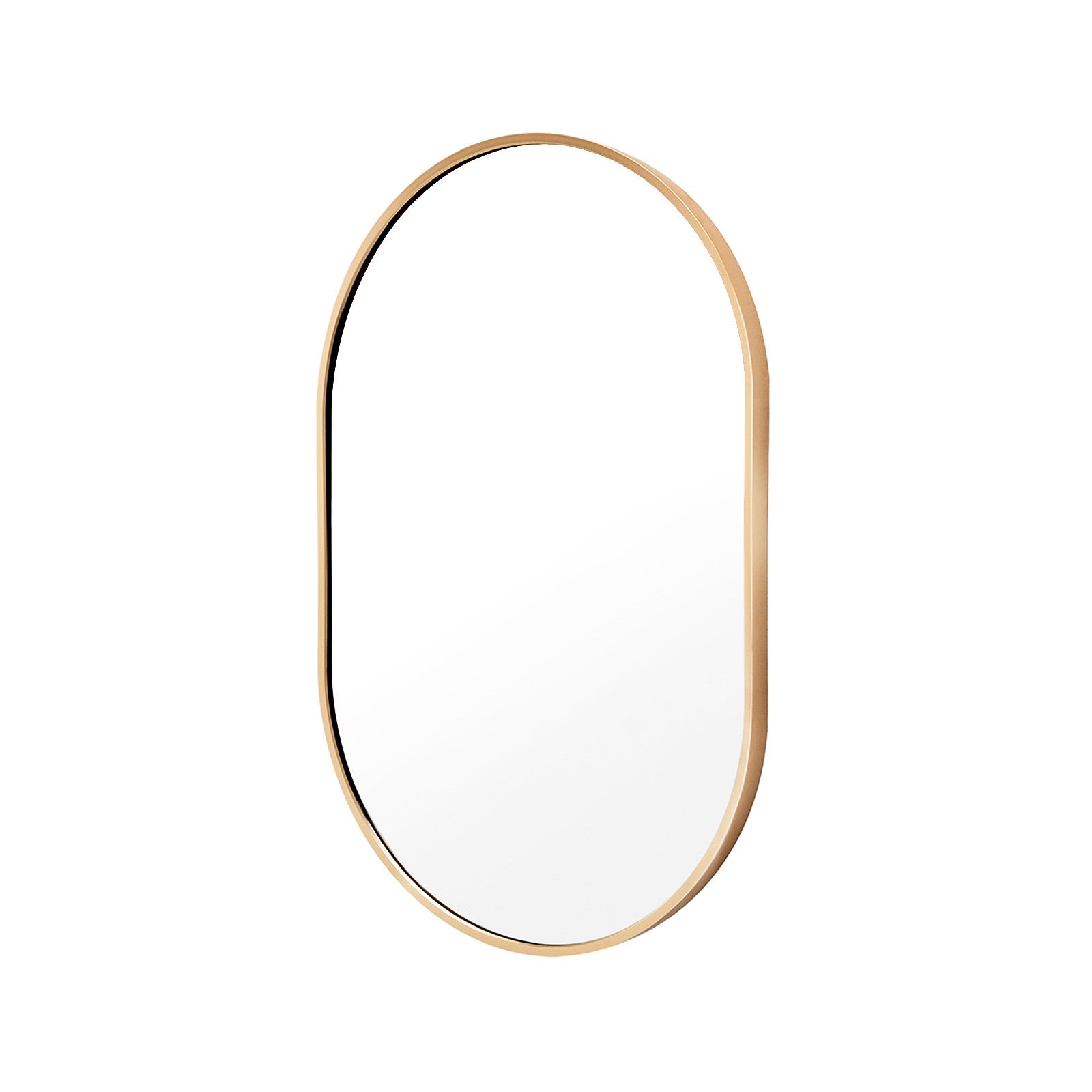 Gold Wall Mirror Oval Aluminium Frame Makeup Decor Bathroom Vanity 50x75cm