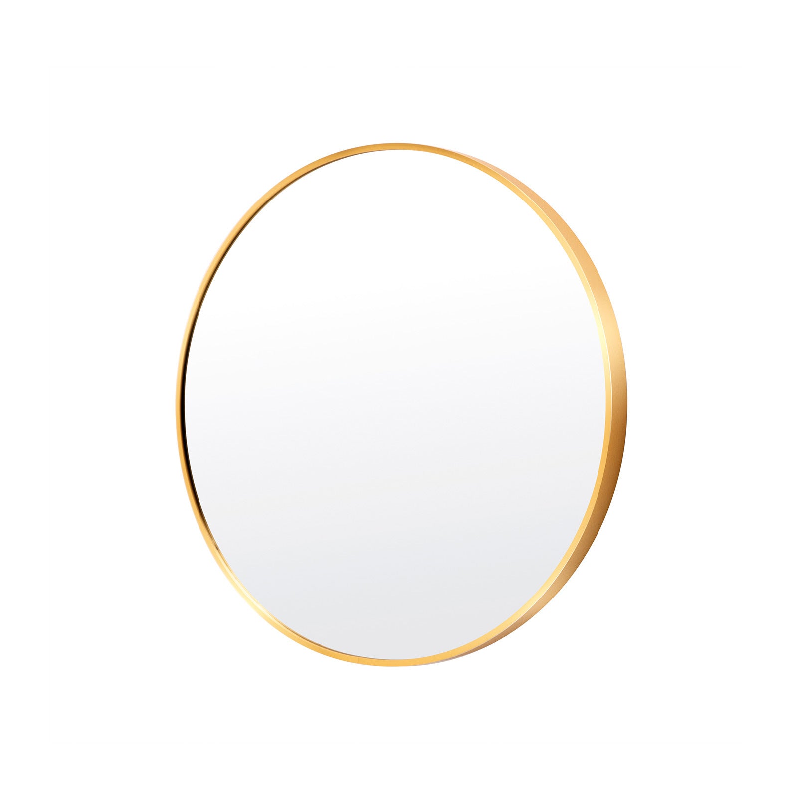 Gold Wall Mirror Round Aluminium Frame Makeup Decor Bathroom Vanity 50cm