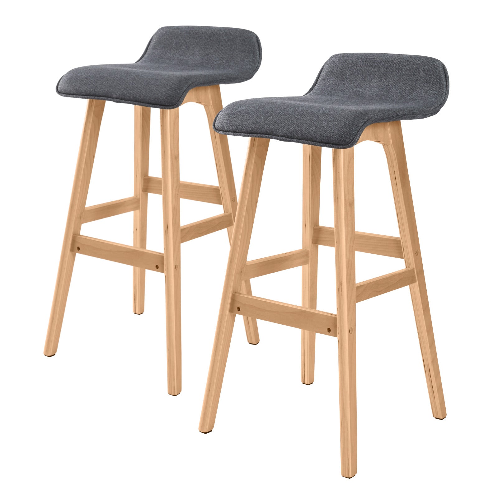 Wooden Bar Stool Soft Fabric With Footrest