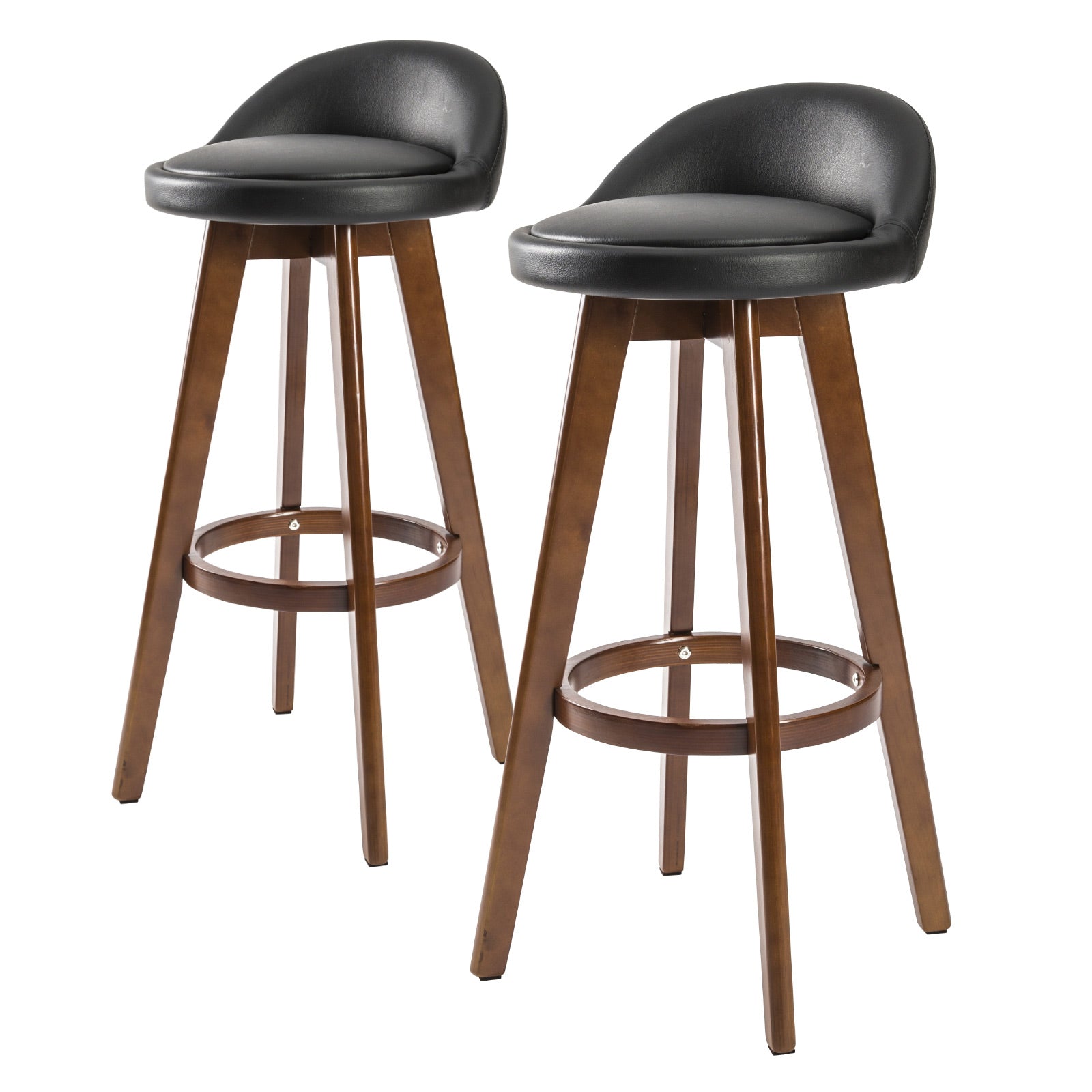 Swivel Wooden Leather Bar Stool for home