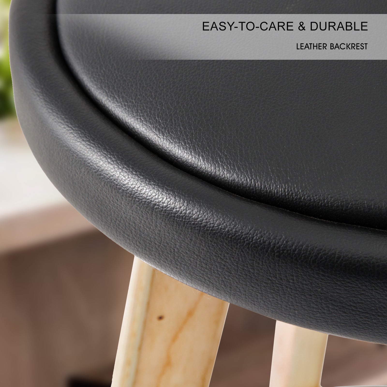 Leather backrest bar stools