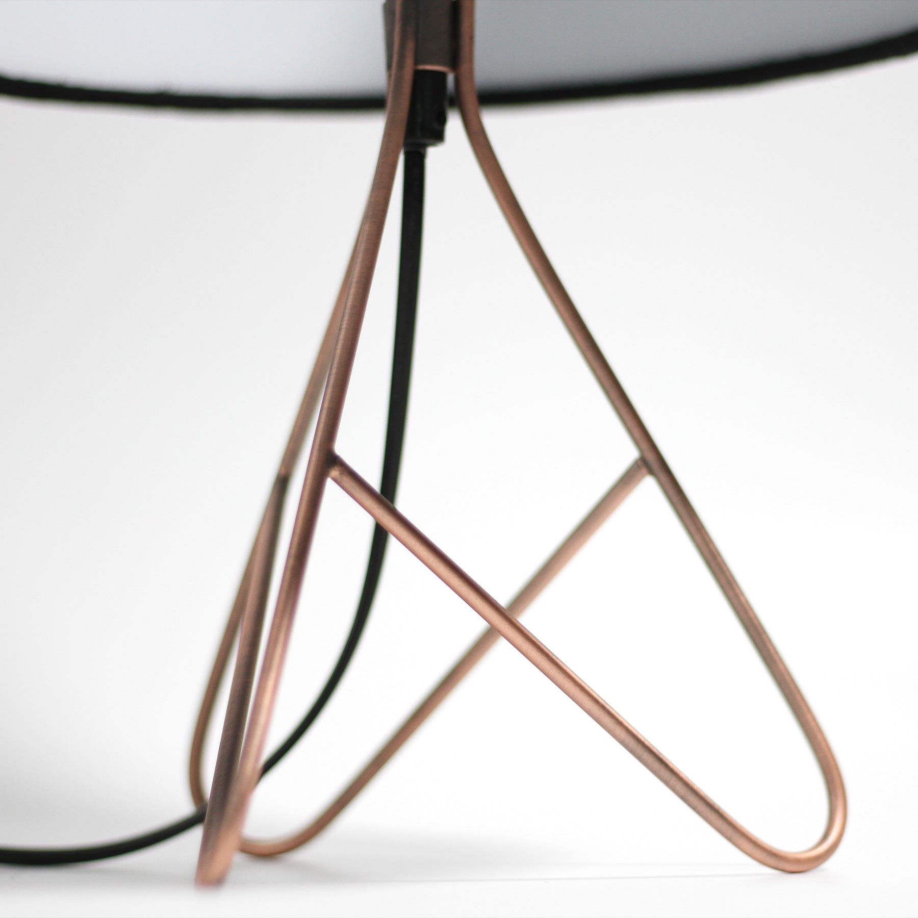 Modren Velvet Shade Table Desk Lamp - Copper & Black