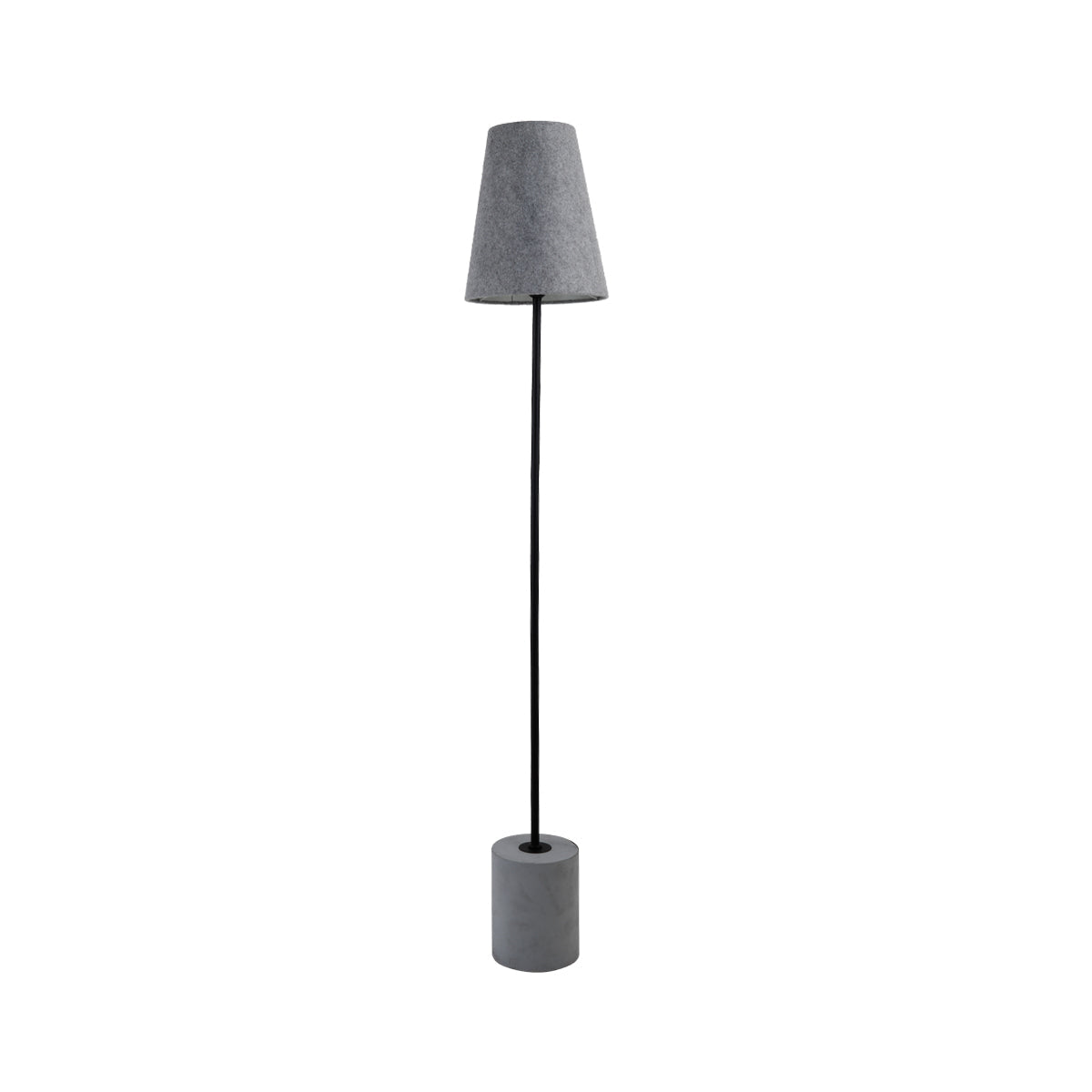 Industrial Chic Concrete Base Fabric Shade Floor Lamp - Grey