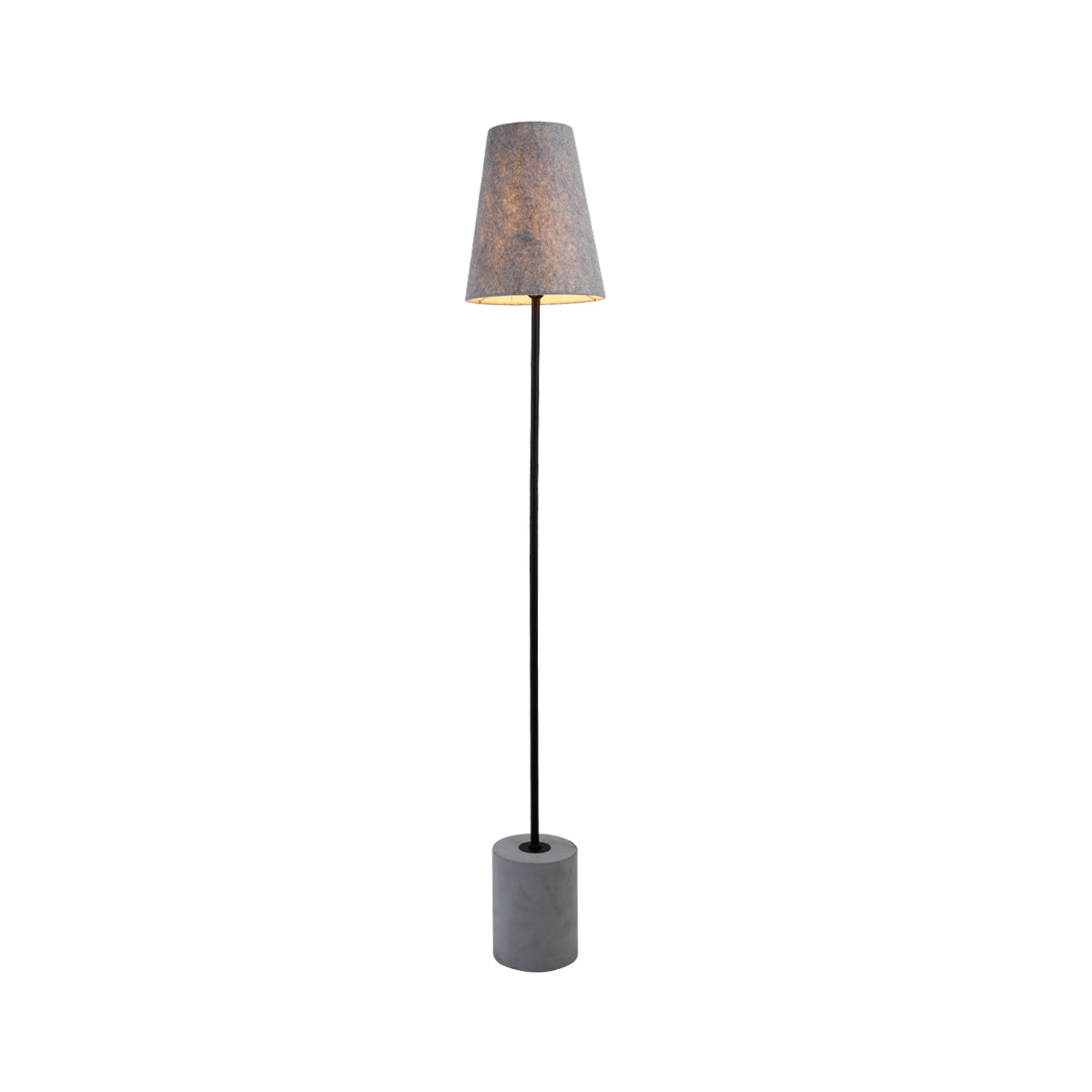 Industrial Chic Concrete Base Fabric Shade Floor Lamp - Grey