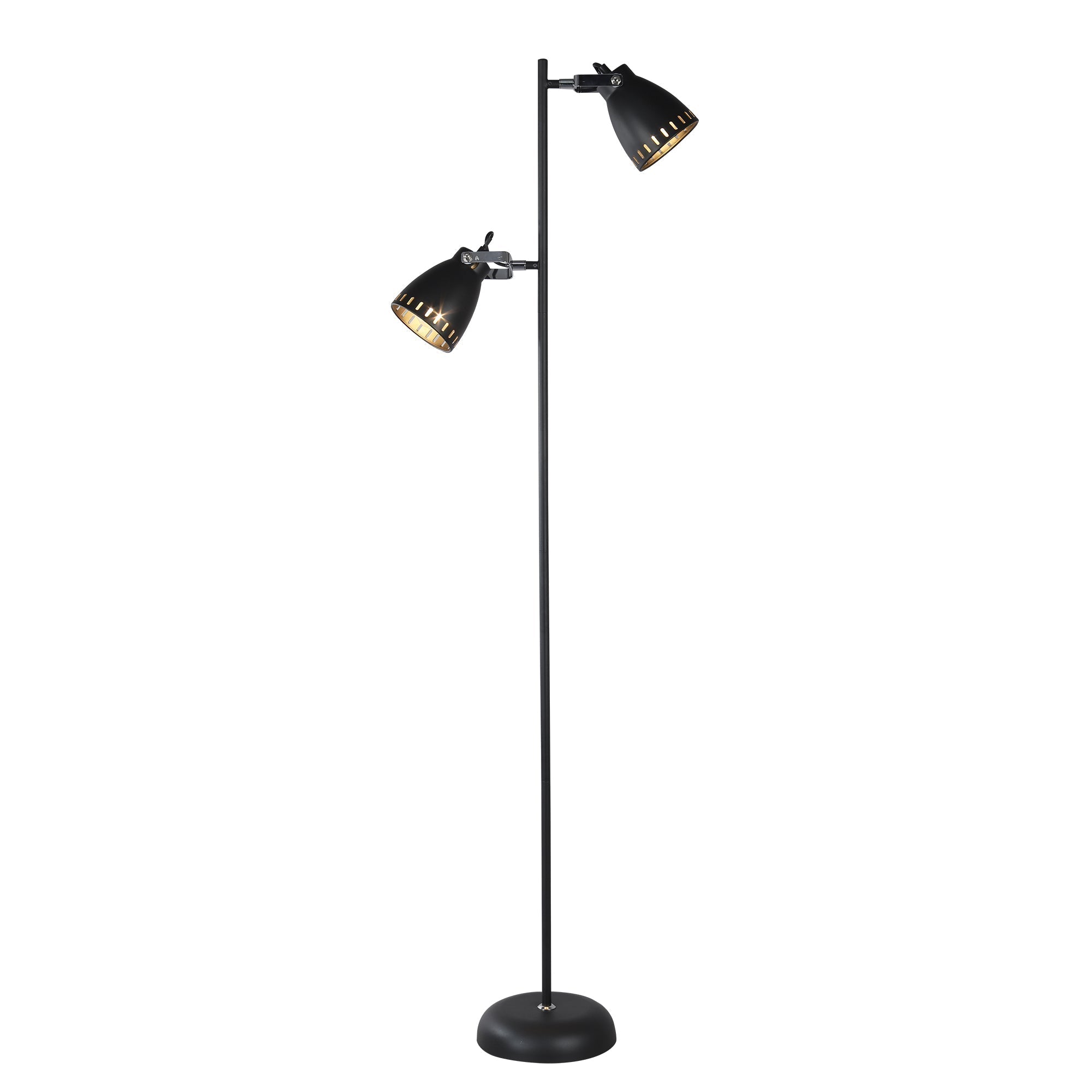 Metal Frame and Bulb Socket Floor Lamp - Black