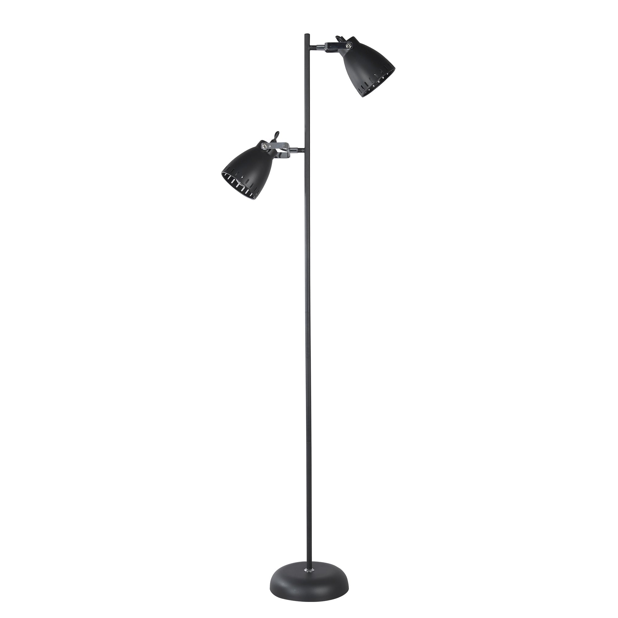 Metal Frame and Bulb Socket Floor Lamp - Black