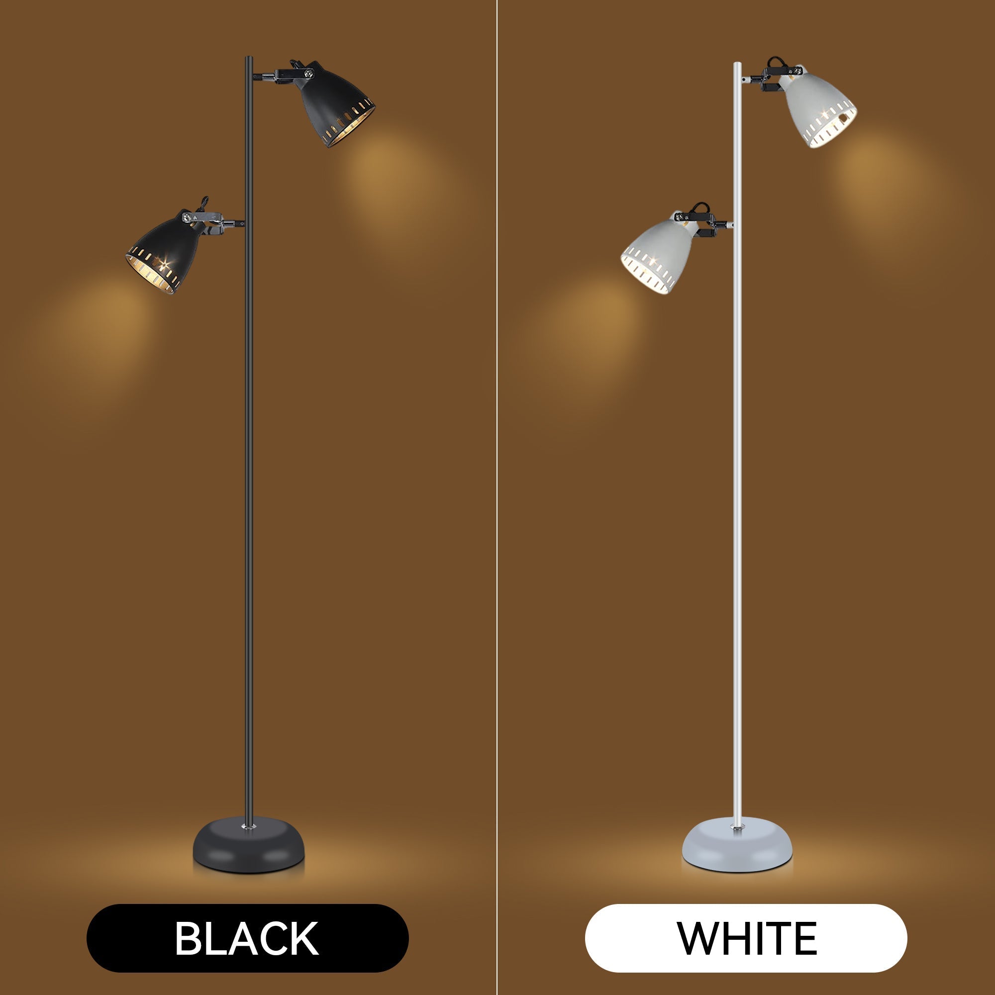 Metal Frame and Bulb Socket Floor Lamp - Black