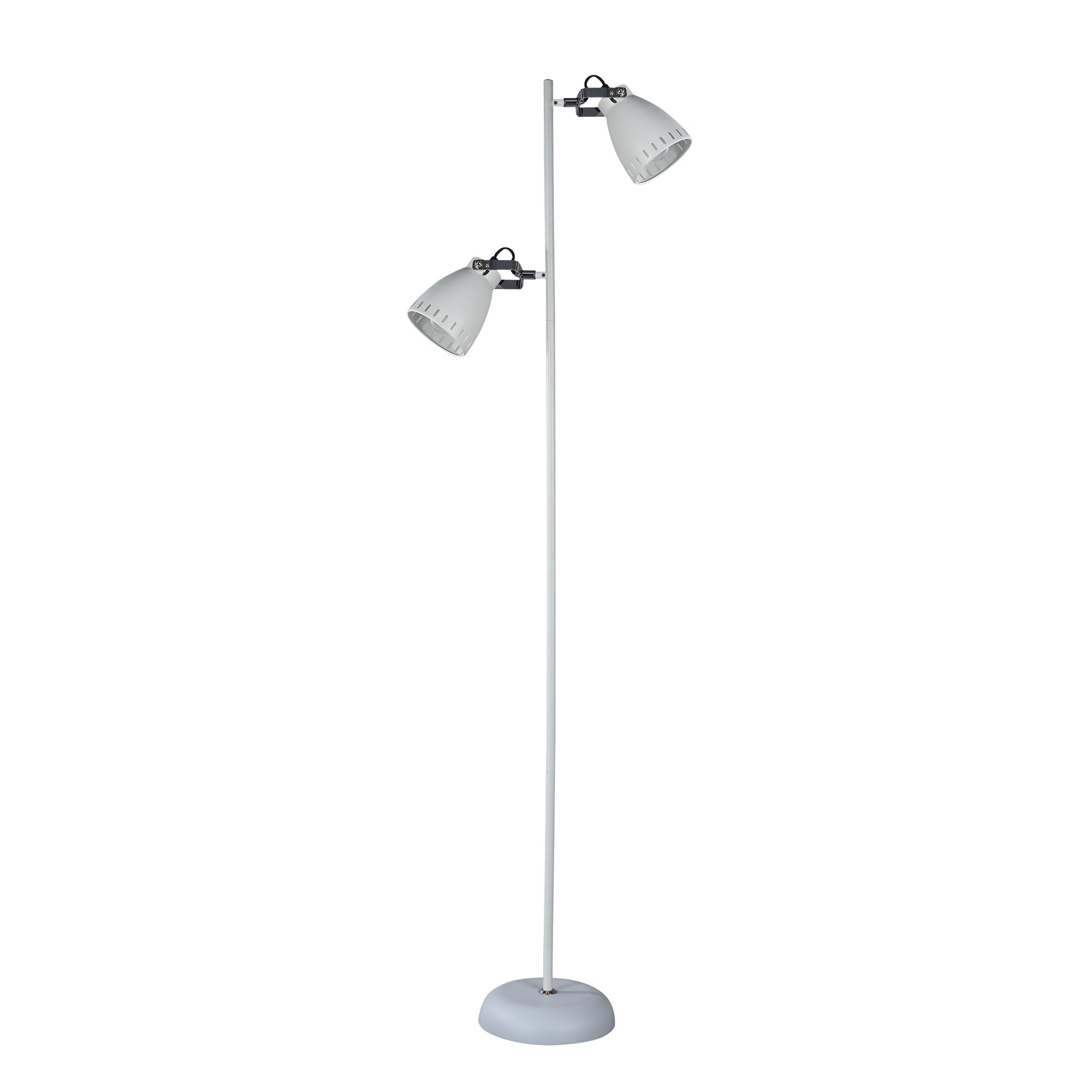 Metal Frame and Bulb Socket Floor Lamp - White