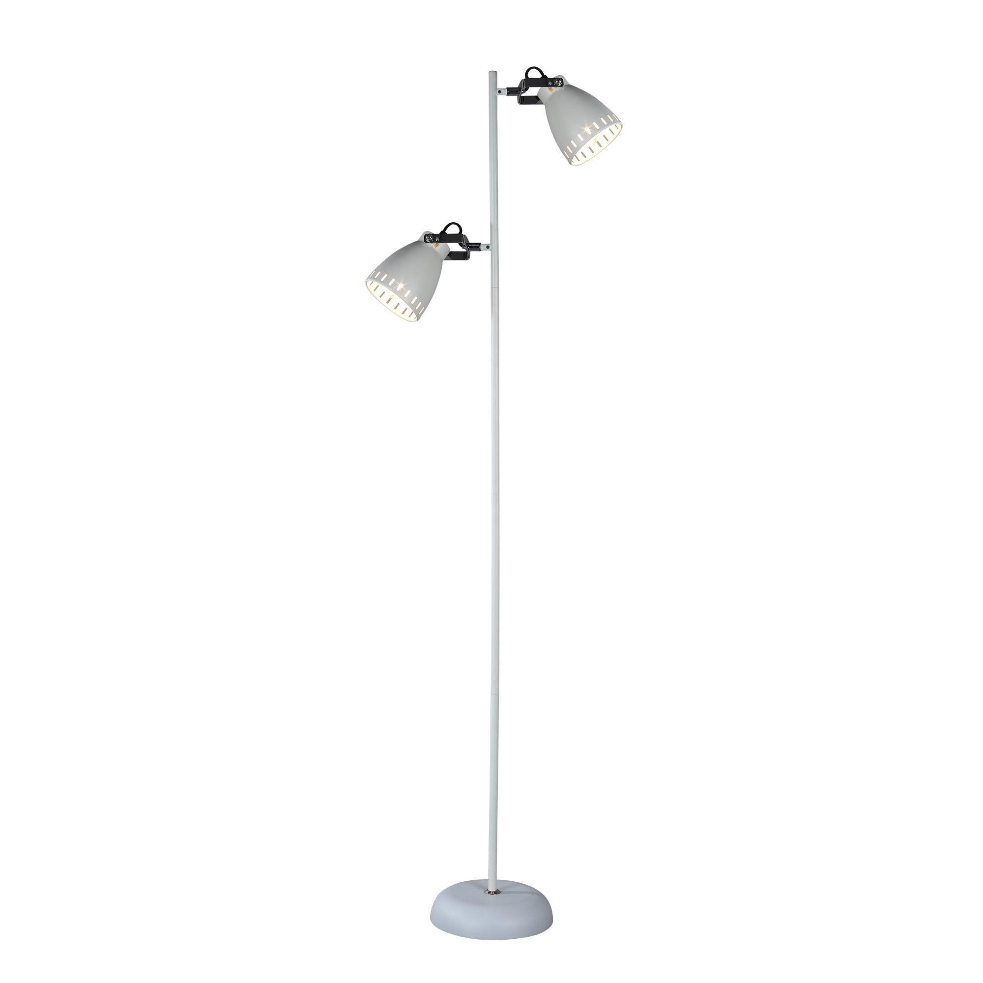 Metal Frame and Bulb Socket Floor Lamp - White