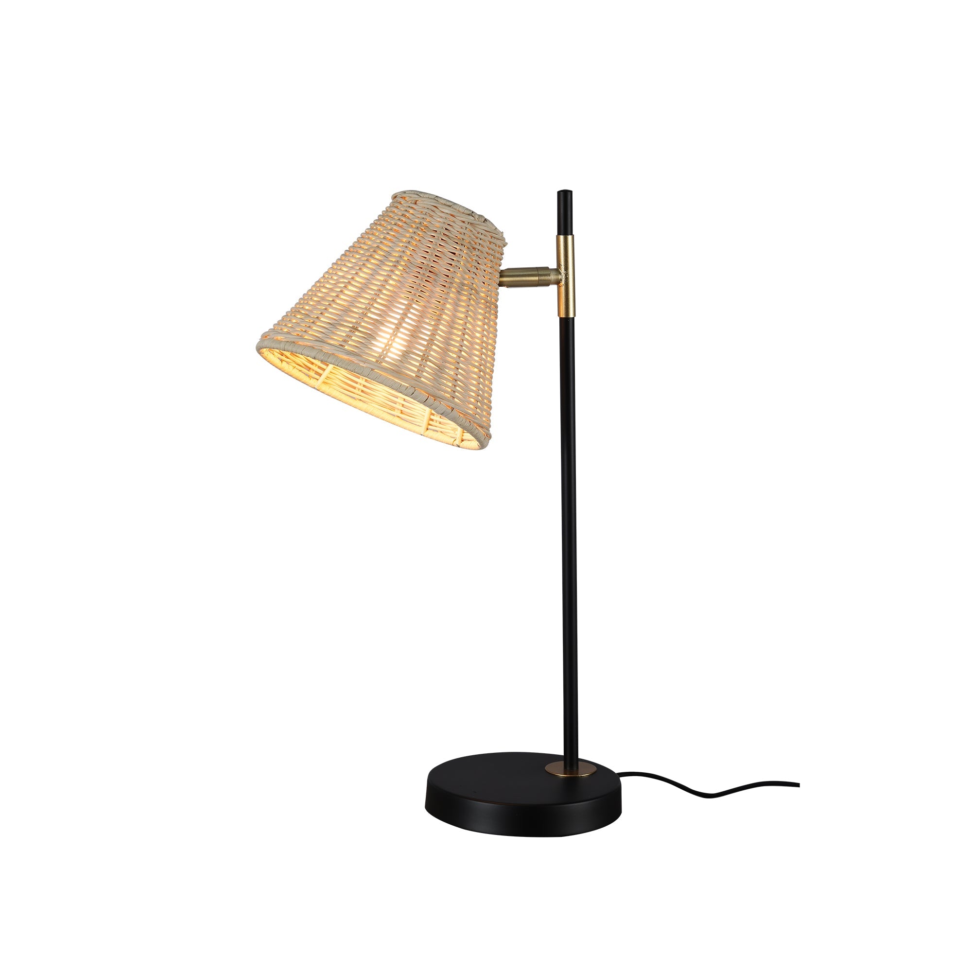 Rattan Shade Table Desk Lamp